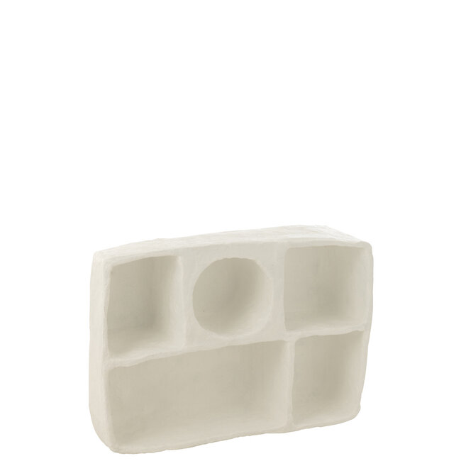 J-Line Wandrek Flint Papier Mache Wit Groot