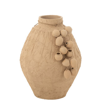 J-Line Pot + Hangpotten Klei Naturel Groot