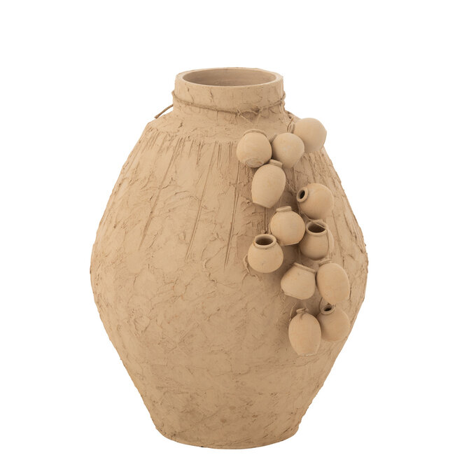 J-Line Pot + Hangpotten Klei Naturel Groot