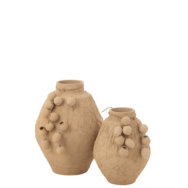 J-Line Pot + Hangpotten Klei Naturel Groot
