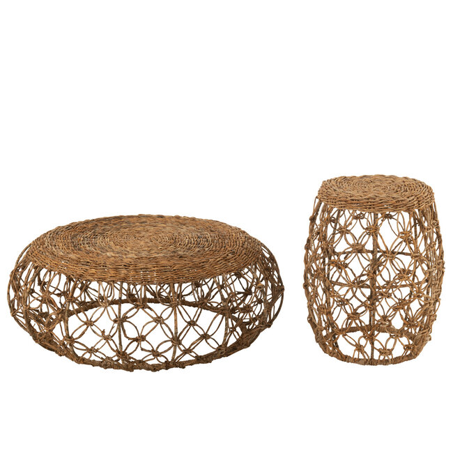 J-Line Koffietafel Schotel IJzer/Bananenblad Natuurlijk