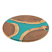 J-Line Snijplank Rond Acacia Hout/Hars Naturel/Blauw