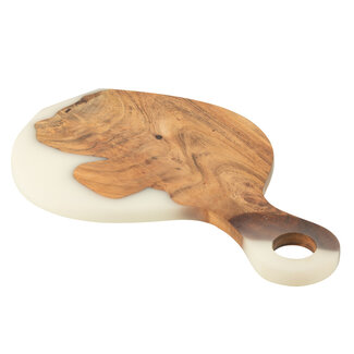 J-Line Snijplank Modern Acacia Hout/Hars Naturel/Wit