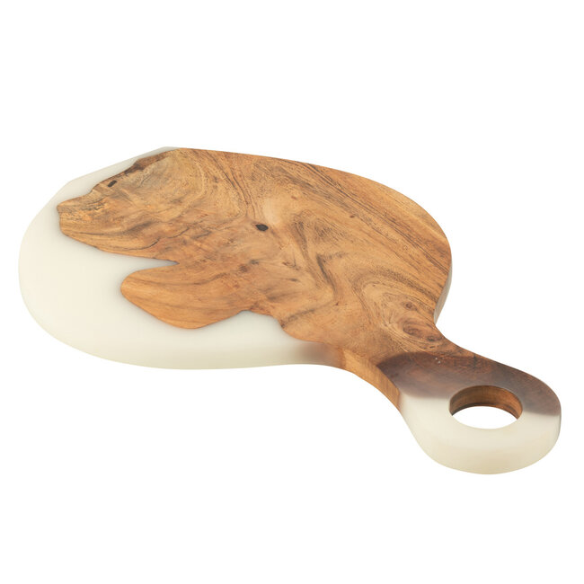 J-Line Snijplank Modern Acacia Hout/Hars Naturel/Wit