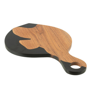 J-Line Snijplank Modern Acacia Hout/Hars Naturel/Zwart