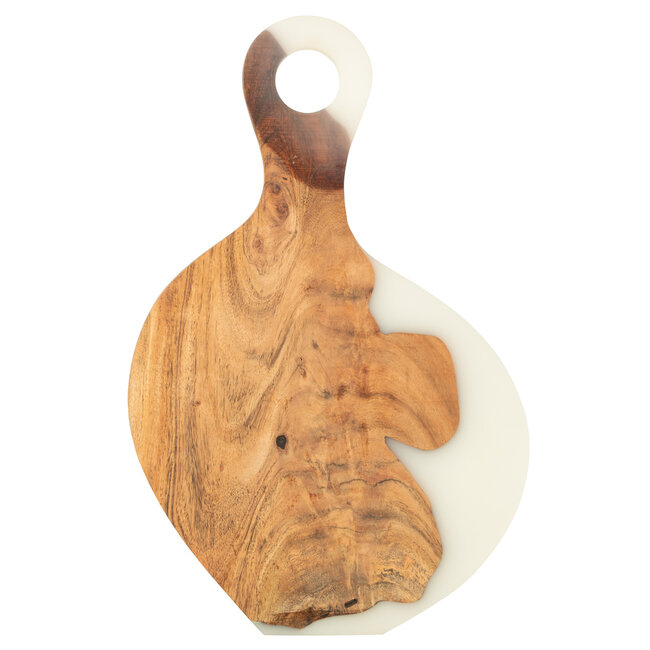 J-Line Snijplank Modern Acacia Hout/Hars Naturel/Wit