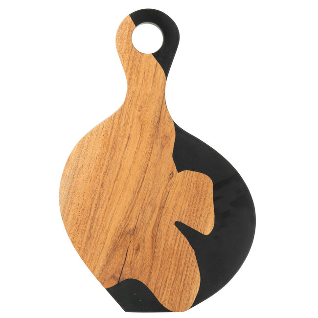 J-Line Snijplank Modern Acacia Hout/Hars Naturel/Zwart