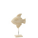 J-Line Decoratie Vis Mango Hout/Metaal Naturel/Wit Groot