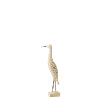 J-Line Decoratie Vogel Mango Hout/Metaal Mix Klein