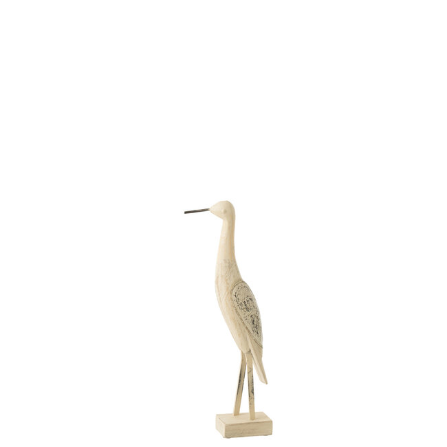 J-Line Decoratie Vogel Mango Hout/Metaal Mix Klein