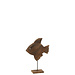 J-Line Decoratie Vis Mango Hout/Metaal Bruin/Zwart Klein