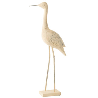 J-Line Decoratie Vogel Mango Hout/Metaal Mix Extra Groot