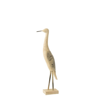 J-Line Decoratie Vogel Mango Hout/Metaal Mix Medium