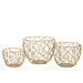 J-Line Set 3 Mandjes Metaal Goud