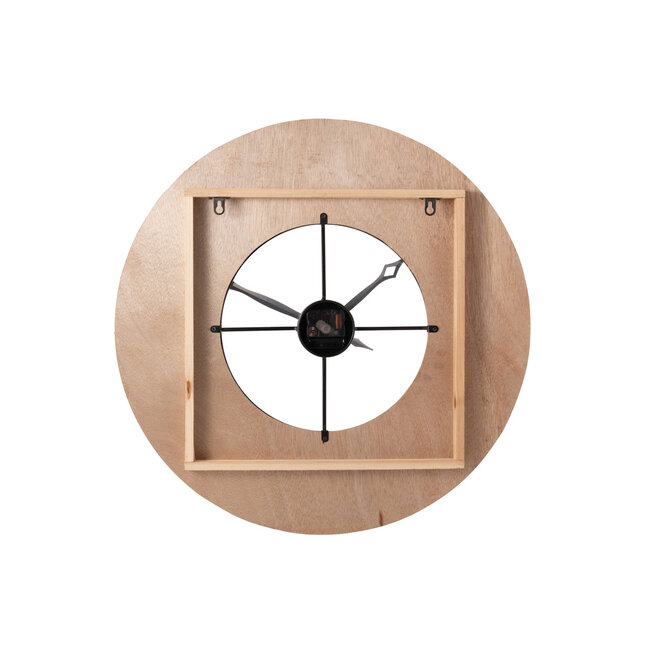 J-Line Klok Sodi Mdf Naturel/Zwart