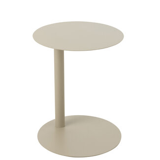 J-Line Bijzettafel Rond Metaal Beige