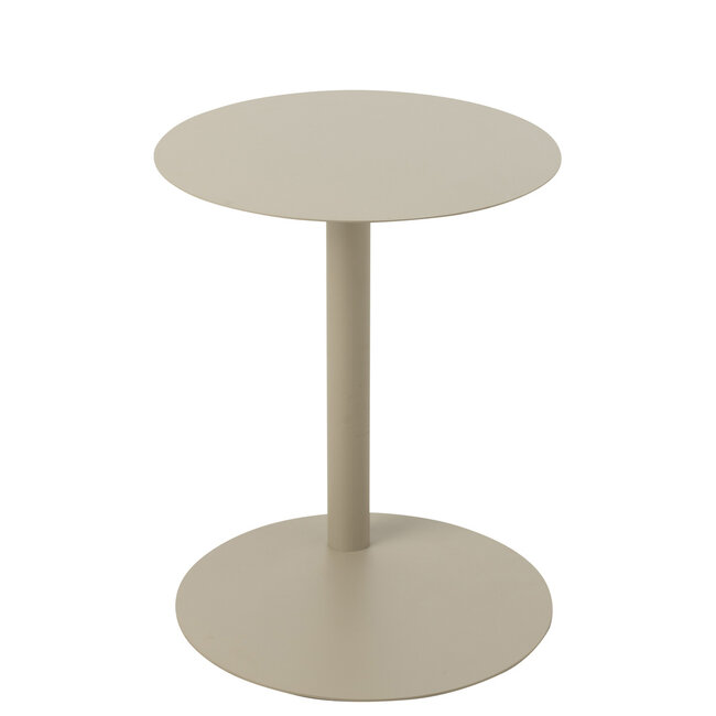 J-Line Bijzettafel Rond Metaal Beige