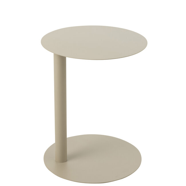 J-Line Bijzettafel Rond Metaal Beige