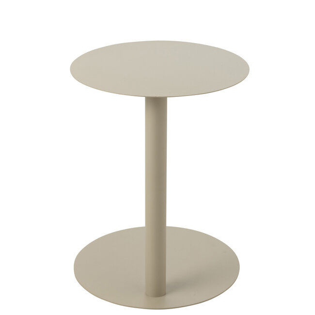 J-Line Bijzettafel Rond Metaal Beige
