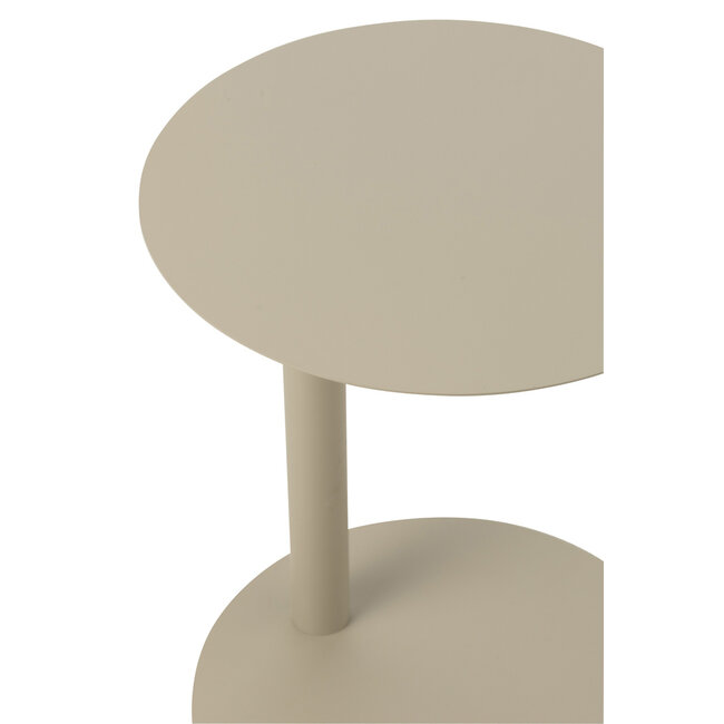 J-Line Bijzettafel Rond Metaal Beige