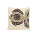 J-Line Kussen Vis Katoen/Wol Wit/Beige/Bruin