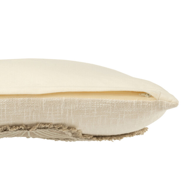 J-Line Kussen Shell Katoen Wit/Beige