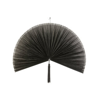 J-Line Wanddecoratie Ventilator+Kwastje Zwart Groot