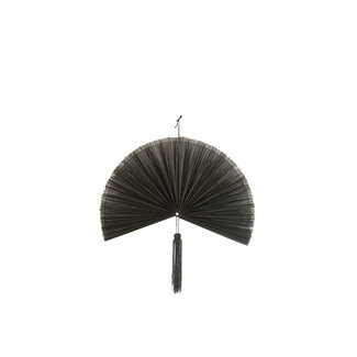J-Line Wanddecoratie Ventilator+Kwastje Zwart Klein