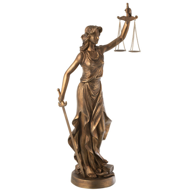 J-Line Vrouwe Justitia Hars Koper Groot