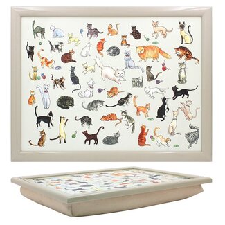 Lesser & Pavey Schootkussen laptray Schattige Kattenprint 44x33x6cm