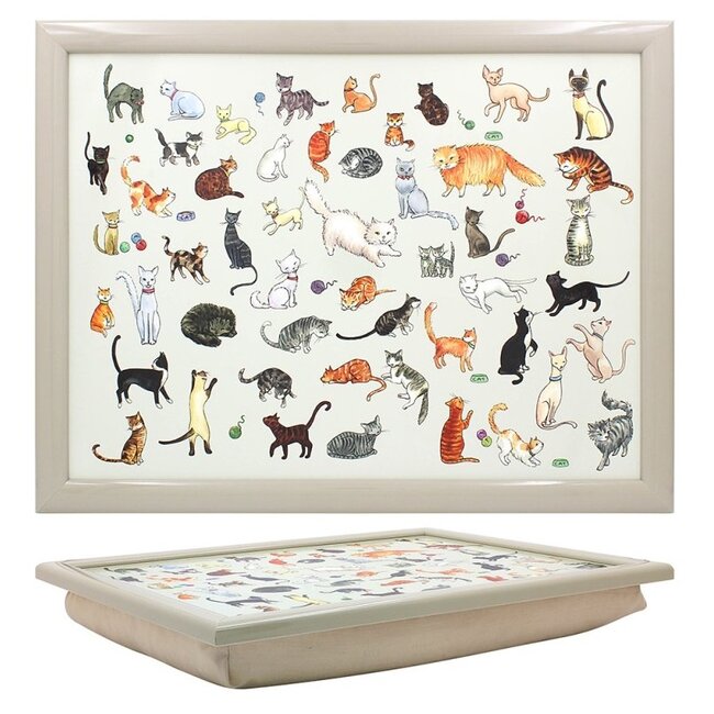 Lesser & Pavey Schootkussen laptray Schattige Kattenprint 44x33x6cm