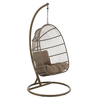 J-Line Hangstoel Egga Staal/Touw Bruin