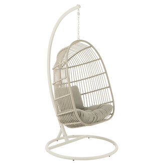 J-Line Hangstoel Egga Staal/Touw Grijs