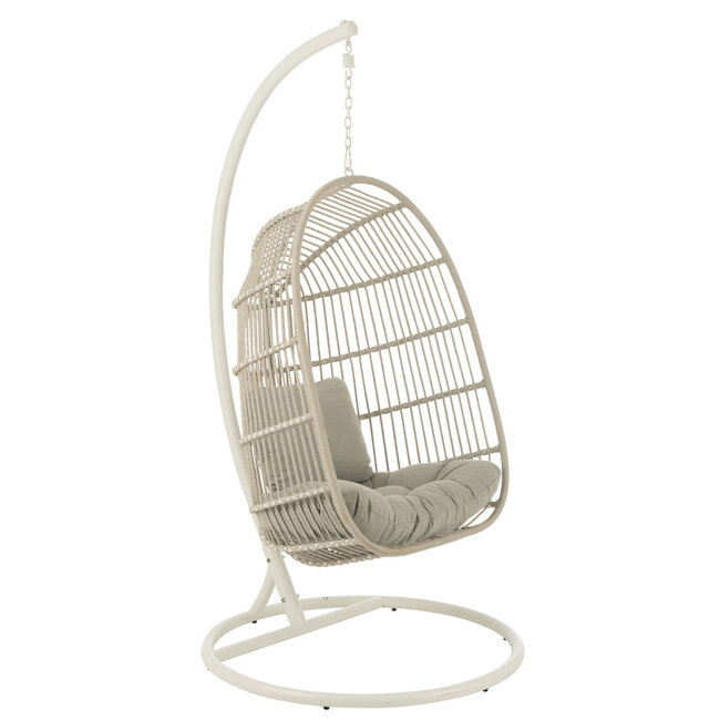 J-Line Hangstoel Egga Staal/Touw Grijs