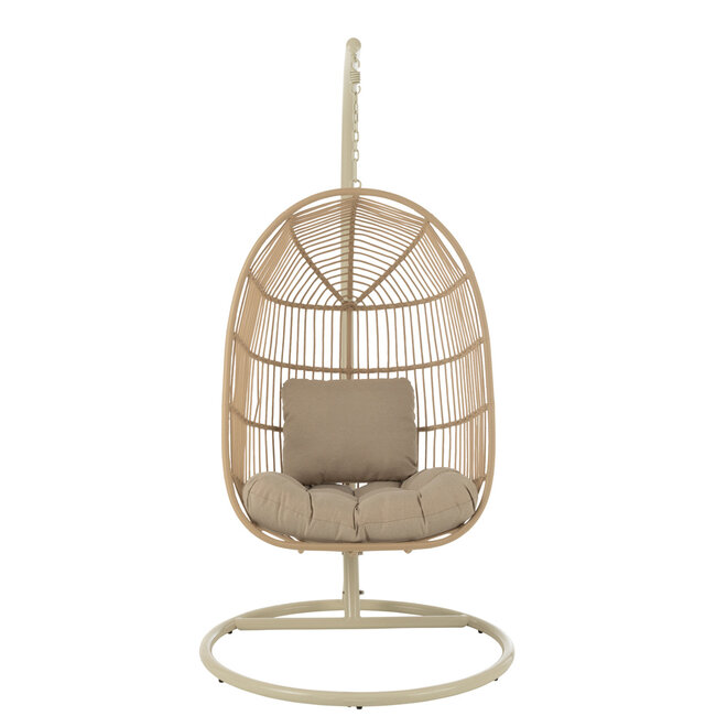 J-Line Hangstoel Egga Staal/Touw Beige