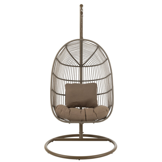 J-Line Hangstoel Egga Staal/Touw Bruin