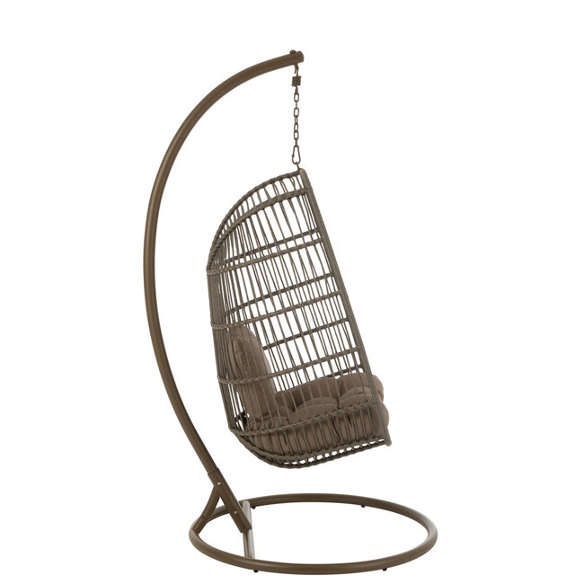 J-Line Hangstoel Egga Staal/Touw Bruin