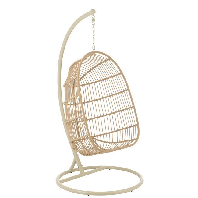 J-Line Hangstoel Egga Staal/Touw Beige
