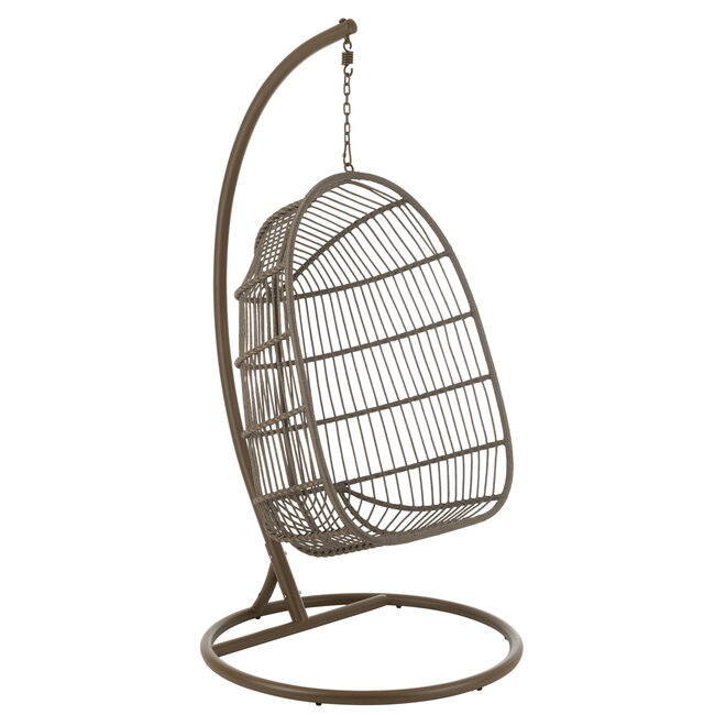 J-Line Hangstoel Egga Staal/Touw Bruin