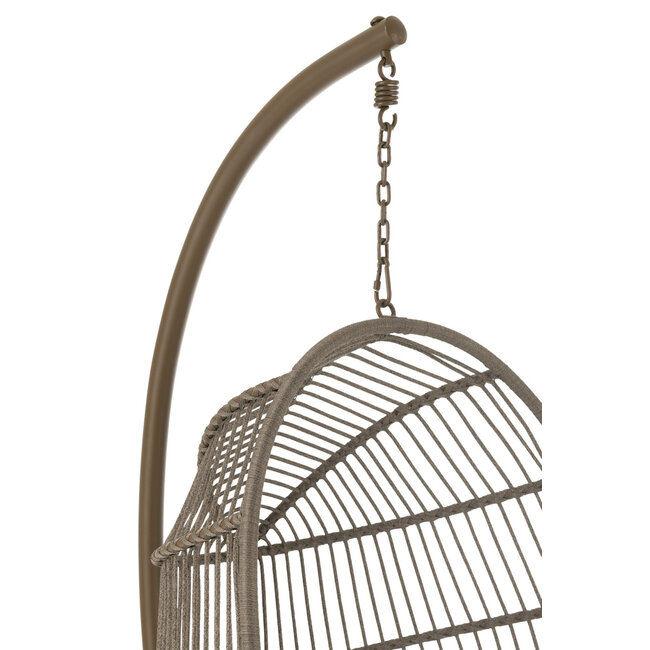J-Line Hangstoel Egga Staal/Touw Bruin