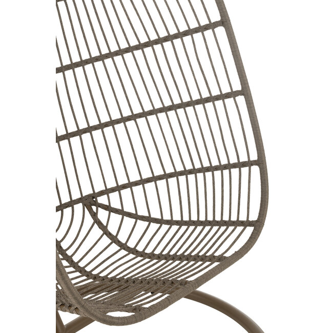 J-Line Hangstoel Egga Staal/Touw Bruin