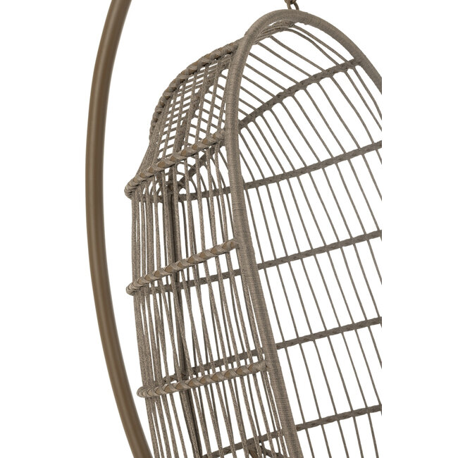 J-Line Hangstoel Egga Staal/Touw Bruin
