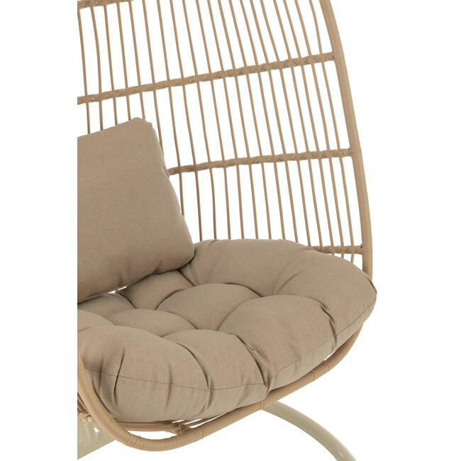 J-Line Hangstoel Egga Staal/Touw Beige