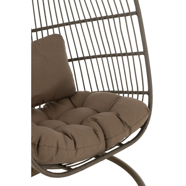 J-Line Hangstoel Egga Staal/Touw Bruin