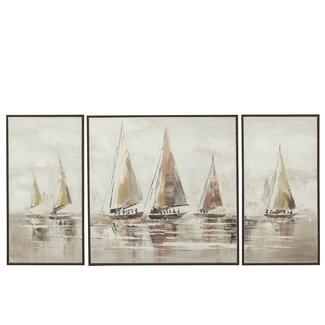 J-Line Set van 3 schilderijen Hog acryl/canvas mix