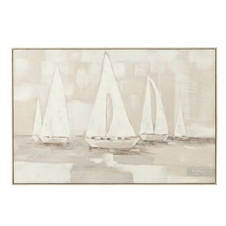 J-Line Schilderij Tog Acryl/Canvas Wit/Bruin