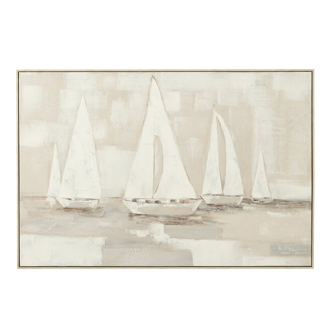J-Line Schilderij Tog Acryl/Canvas Wit/Bruin