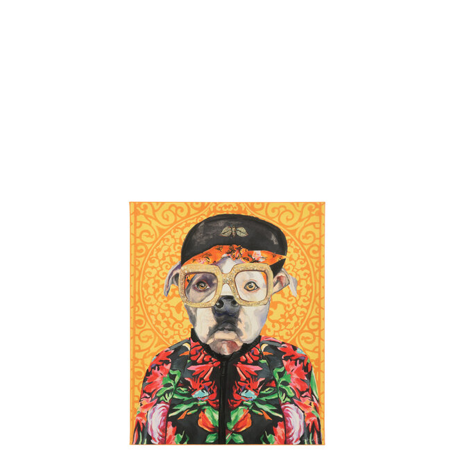 J-Line Muurdecoratie Hond Popart Canvas Mix Klein