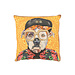 J-Line Pillow Dog Popart Polyester/Linen Mix