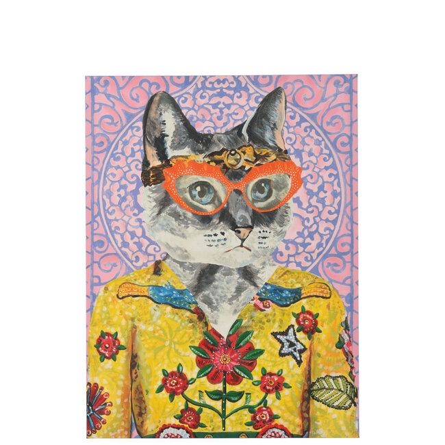 J-Line Wall Deco Cat Popart Canvas Mix Large